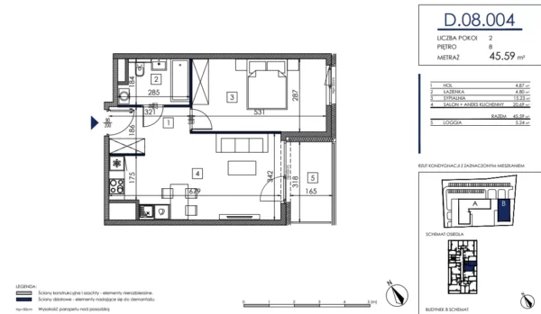 1 bedroom apartment 46 m² Poznan, Poland - obrazek 5