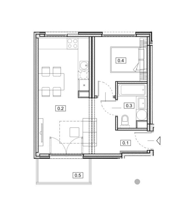 2 room apartment 35 m² Warsaw, Poland - obrazek 3