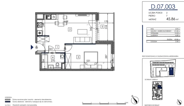 1 bedroom apartment 46 m² Poznan, Poland - obrazek 5