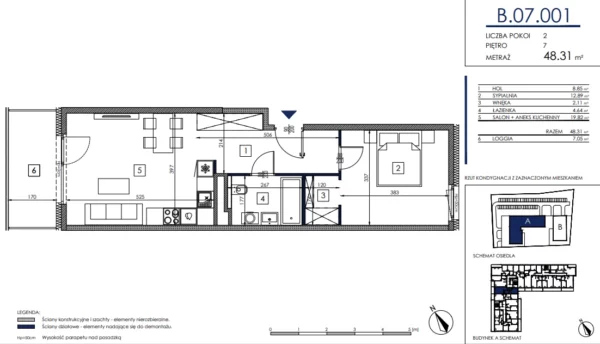 1 bedroom apartment 48 m² Poznan, Poland - obrazek 5