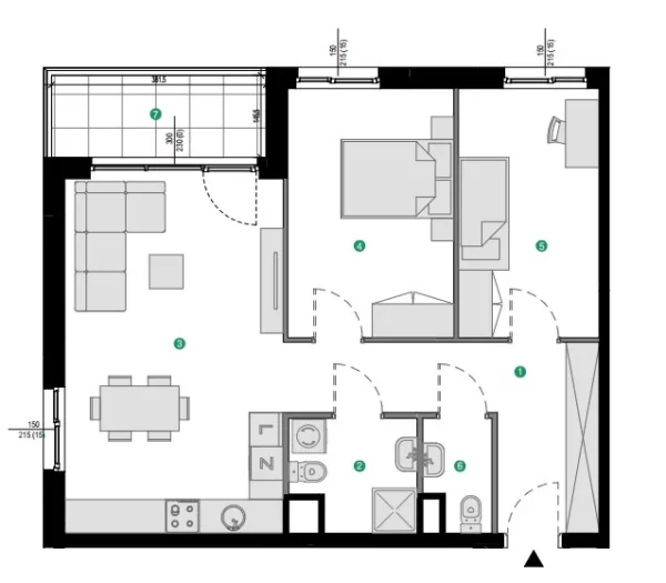 2 bedroom apartment 68 m² Gdansk, Poland